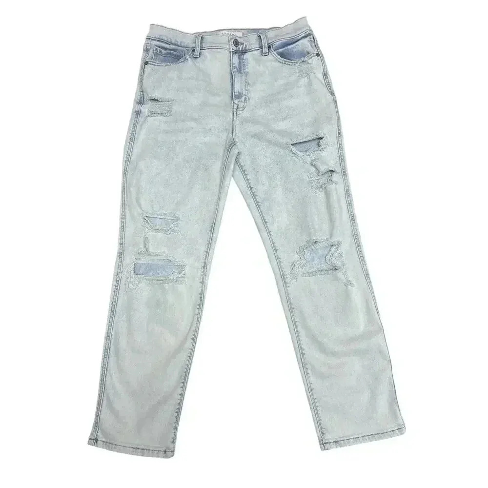 Eunina Light Wash Distressed Jeans Size M (11) Blue Denim Classic Fit